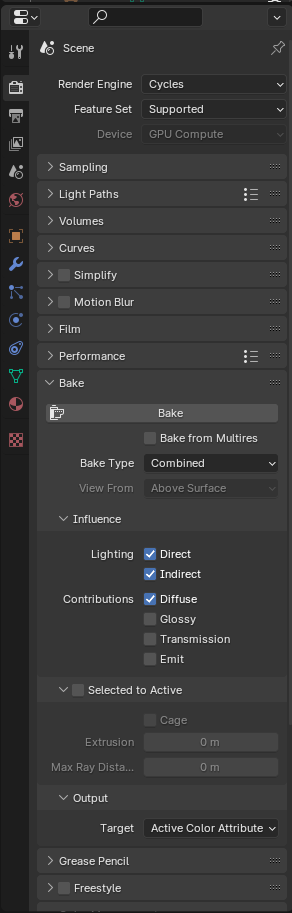 blender cycles config